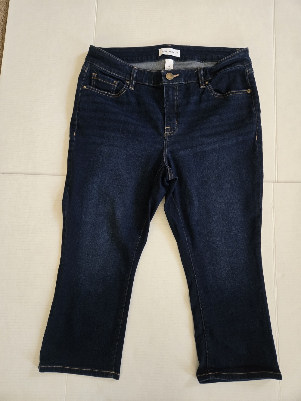 Lane Bryant Dark Indigo Straight-Leg Stretch Jeans
